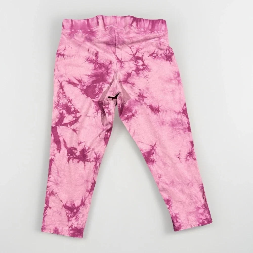 Torrid Pink Purple Tie Dye Cropped‎ Leggings Plus Size 1 Stretch Cotton Casual